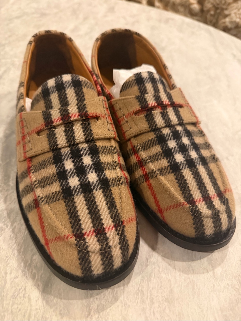 Women  Burberry penny loafer size 41